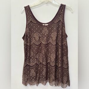 Maurices Lace Tank Top - Dark Brown